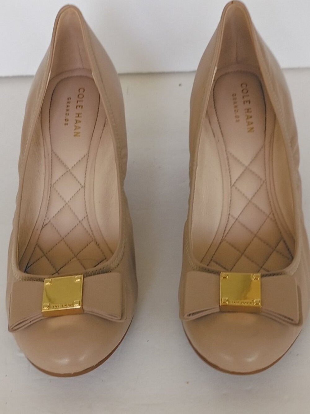 Cole Haan Women’s Grand Leather Wedge Bow Pump